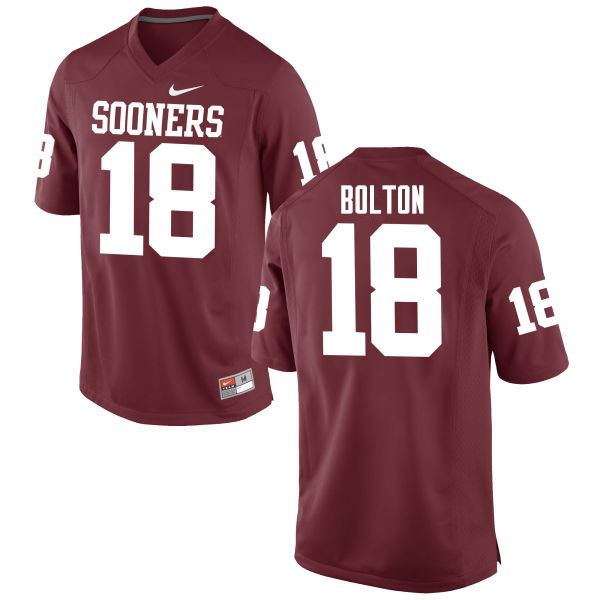 Men Oklahoma Sooners #18 Curtis Bolton College Football Jerseys Game-Crimson